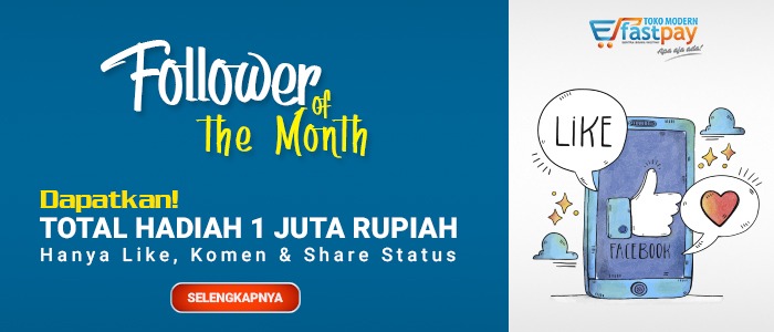 Like Komen & Share Status di Sosial Media Fastpay Berhadiah 1 JUTA Rupiah!