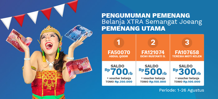 Pengumuman Pemenang Program Belanja XTRA Semangat Joeang