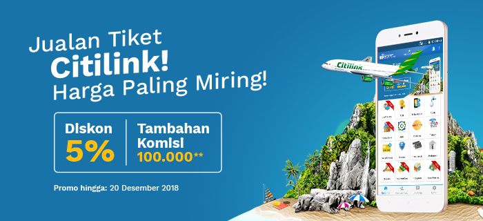 Diskon CITILINK 5% Semua Rute & Komisi Tambahan Hingga 100 RIBU