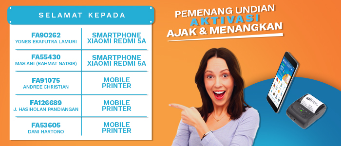 PENGUMUMAN PEMENANG UNDIAN AKTIVASI PROGRAM AJAK & MENANGKAN