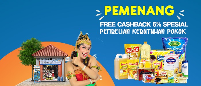 Pengumuman Pemenang Program Cashback 5% Spesial Pembelian Kebutuhan Pokok