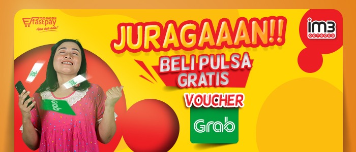 Jual Pulsa Indosat Bonus VOUCHER GRAB - Toko Modern Fastpay