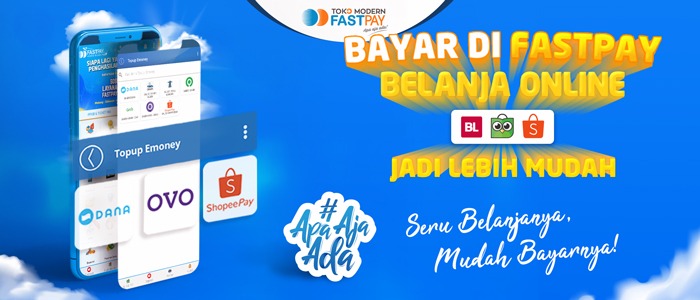 Isi Saldo Belanja Online Bukalapak, Tokopedia & Shopee di E-Money Fastpay