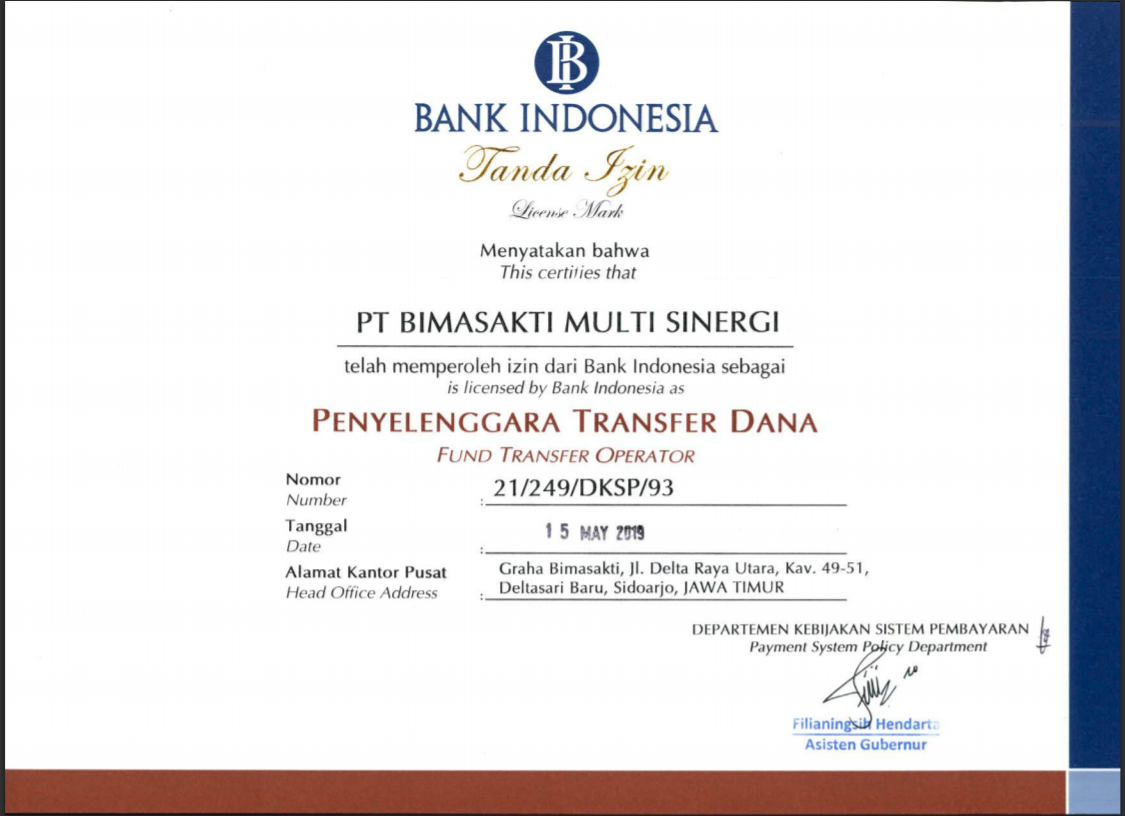 Bimasakti – Fastpay Kantongi Izin Transfer Dana