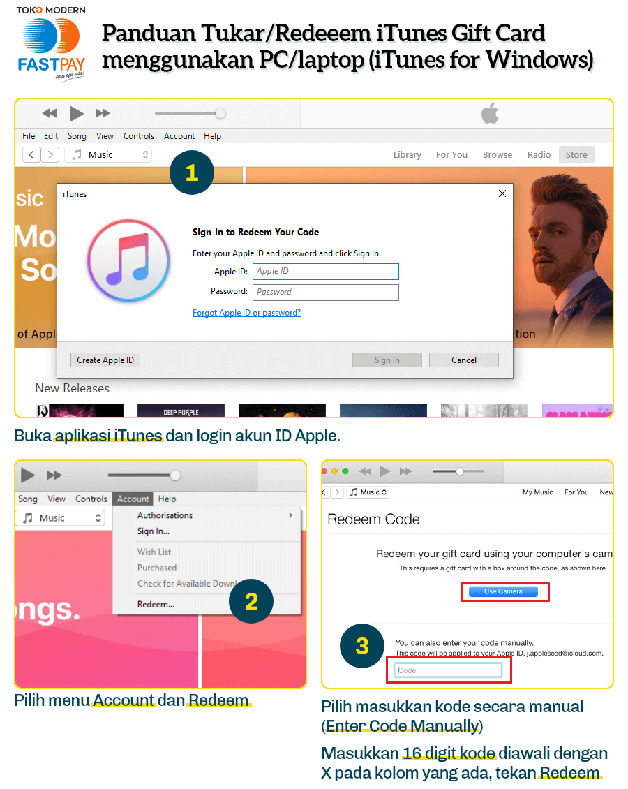 panduan-tukar-itunes-pc-laptop Cara Menukarkan iTunes Gift Card di App Store & iTunes