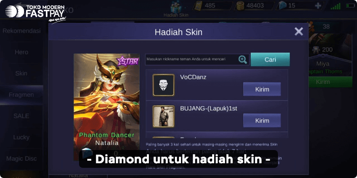 kirim-hadiah-skin-mobile-legends Fungsi Diamond Mobile Legends Kamu Perlu Tahu, Promo Diamond Mobile Legends di Fastpay