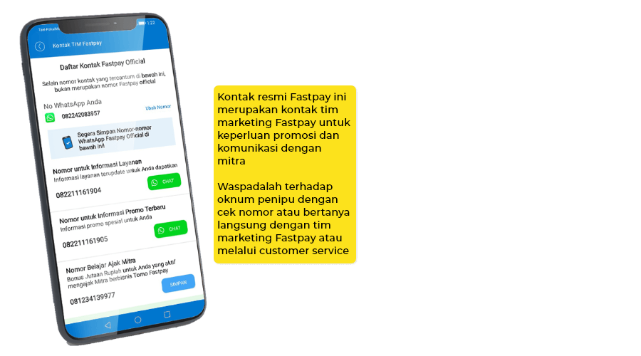 kontak resmi marketing Fastpay