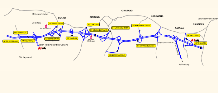 Peta tol Jakarta-Cikampek