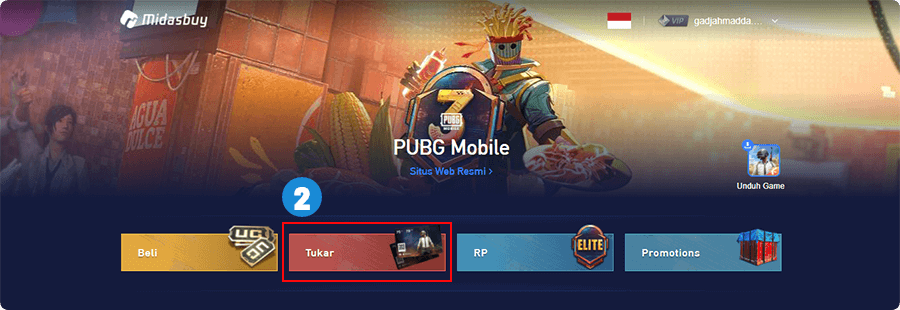 Tukar voucher PUBG Mobile