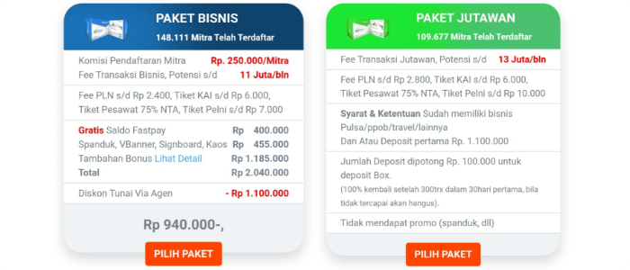 Paket bisnis dan jutawan