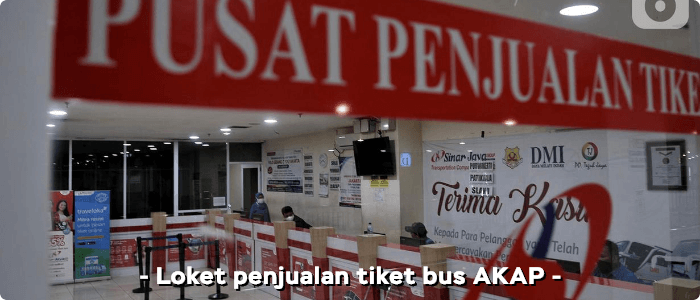 Loket penjualan tiket bus AKAP Terminal Pulo Gebang