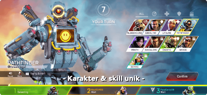 Karakter Legends Apex Mobile