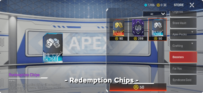 Redemption Chips Apex Legends Mobile