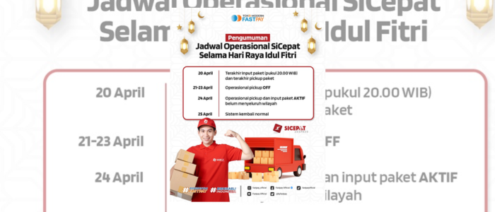 Jadwal Operasional SiCepat dan Lion Parcel selama Libur Lebaran