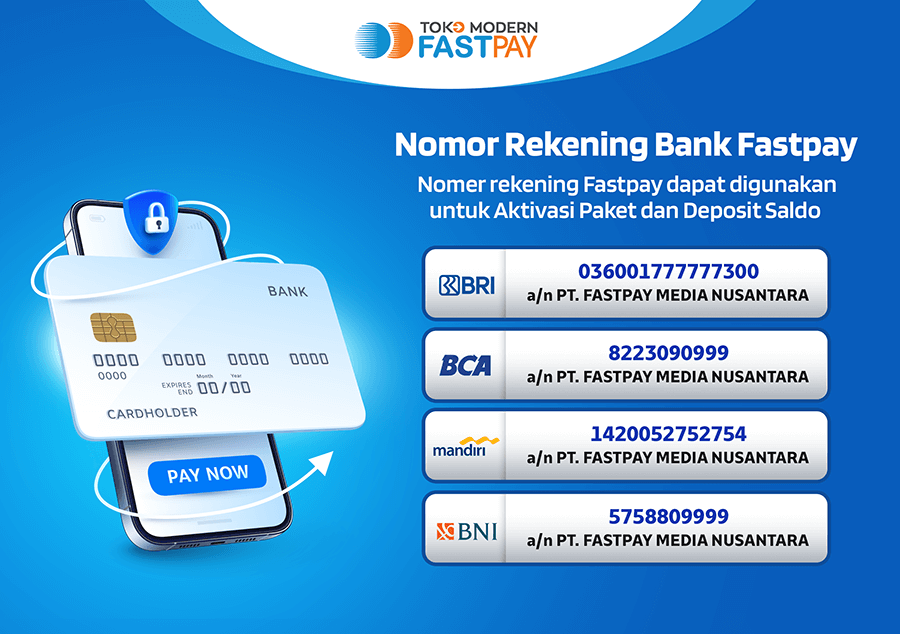 Rekening transfer bank PT Fastpay Media Nusantara