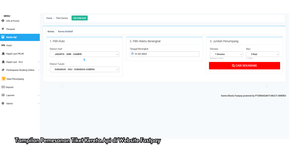 Tampilan-Pemesanan-Tiket-Kereta-Api-di-Website-Fastpay Cek Jadwal dan Cara Pesan Tiket Kereta Api Arus Mudik - Balik Lebaran 2024